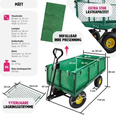tectake Skrinda med hyllplan max 550 kg - grön