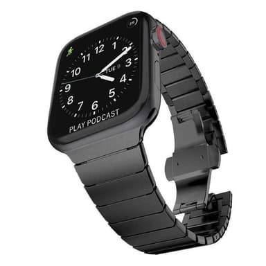 SKALO Metallarmband ""Flat"" Apple Watch Series 4-6 40mm - Svart
