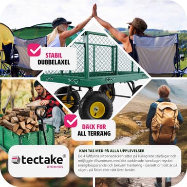 tectake Skrinda med hyllplan max 550 kg - grön