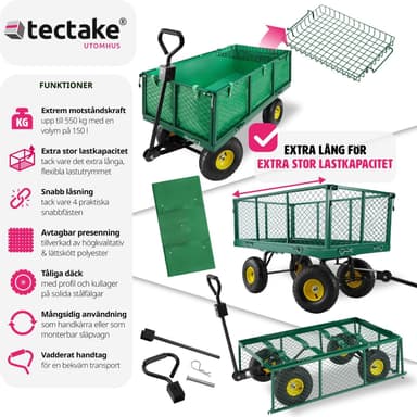 tectake Skrinda med hyllplan max 550 kg - grön