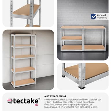 tectake Robust hylla - 180 x 75 x 30 cm, 350 kg