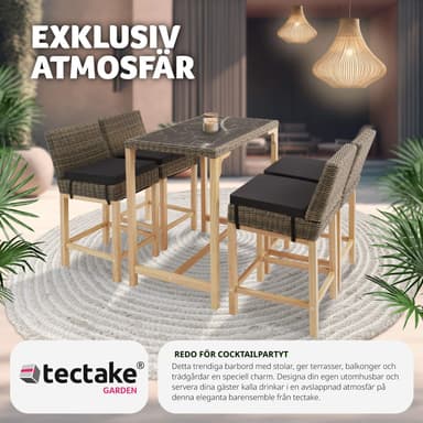 tectake Rotting barbord Kutina med 4 stolar Latina - natur