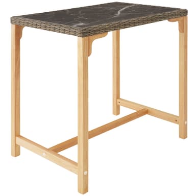 tectake Rotting barbord Kutina med 4 stolar Latina - natur