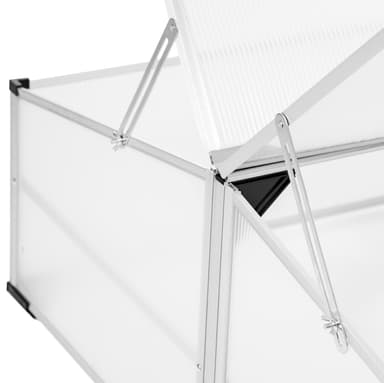 tectake Drivhus i aluminium med låsbart tak - 102 x 102 x 41 / 31 cm