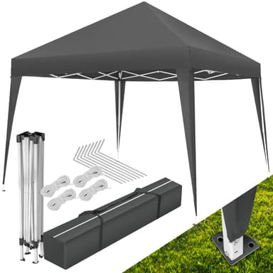 tectake Hopfällbar Paviljong Linosa 3x3 m - grå