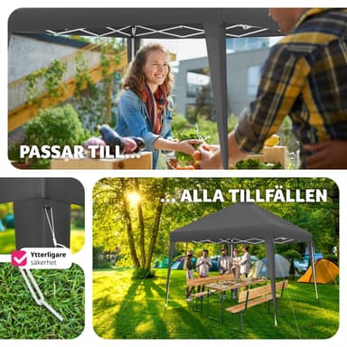 tectake Hopfällbar Paviljong Linosa 3x3 m - grå