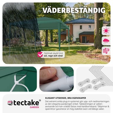 tectake Paviljong Kara 3x3 m - grön