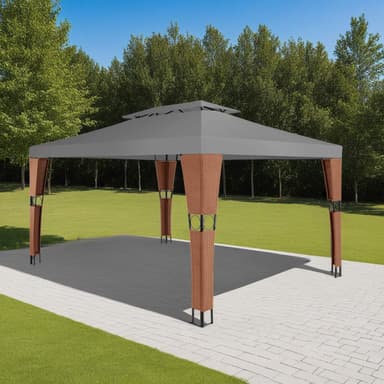 tectake Paviljong i konstrotting Mona 3x4m - brun/antracit