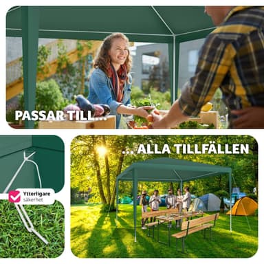 tectake Paviljong Kara 3x3 m - grön