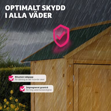 tectake Trädgårdsskåp med spetsigt tak - brun