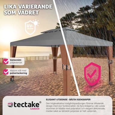 tectake Paviljong i konstrotting Mona 3x4m - brun/antracit