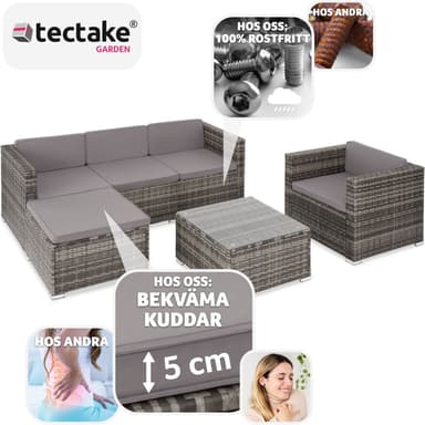 tectake Loungeset Lignano - grå