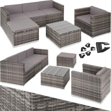 tectake Loungeset Lignano - grå