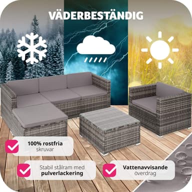 tectake Loungeset Lignano - grå
