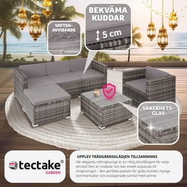 tectake Loungeset Lignano - grå