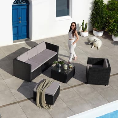 tectake Loungeset Lignano - grå