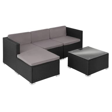 tectake Loungeset rotting Lignano - svart