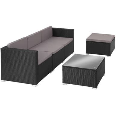 tectake Loungeset rotting Lignano - svart