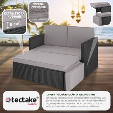 tectake Loungesoffa Korfu - svart/grå