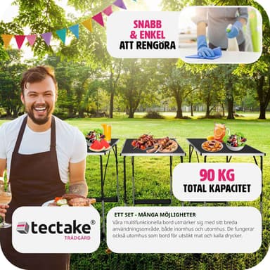 tectake Arbetsbänk 3st - svart
