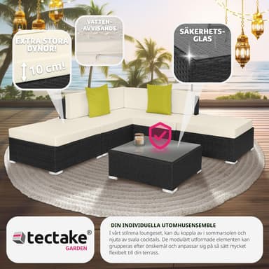 tectake Loungeset i konstrotting Paris - svart