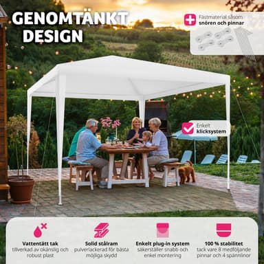 tectake Paviljong Kara 3x3 m - vit