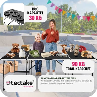 tectake Arbetsbänk 3st - svart