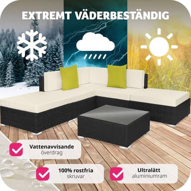 tectake Loungeset i konstrotting Paris - svart