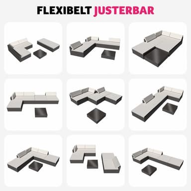 tectake Loungeset i konstrotting Paris - svart