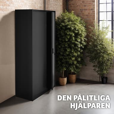 tectake Dokumentskåp med 6 fack och stång - svart, 80 cm