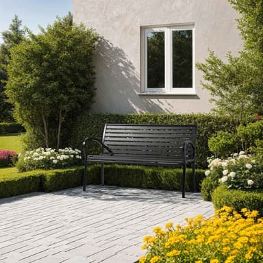 tectake Trädgårdsbänk Pino 3-sits 126x62x81,5cm - svart