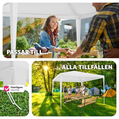 tectake Paviljong Kara 3x3 m - vit