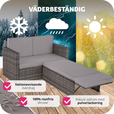 tectake Loungesoffa Korfu - grå