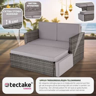tectake Loungesoffa Korfu - grå