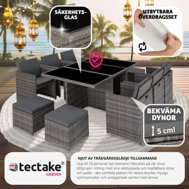 tectake Matgrupp New York i konstrotting - grå
