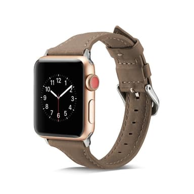 SKALO Smalt Läderarmband Apple Watch Series 4-6 40mm - Mörkgrå
