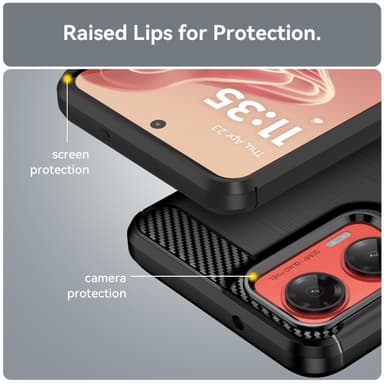 SKALO Motorola Moto G35 5G Armor Carbon Stöttåligt TPU-skal - Svart