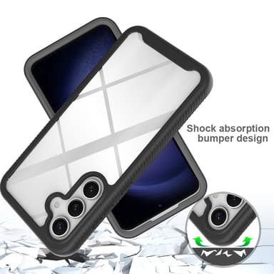SKALO Samsung S24 FE Shockproof Clear Hybrid Skal - Svart
