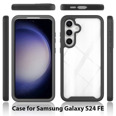 SKALO Samsung S24 FE Shockproof Clear Hybrid Skal - Svart