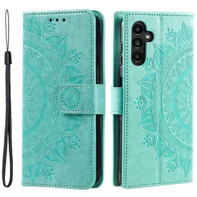 SKALO Samsung S24 FE Mandala Plånboksfodral - Turkos
