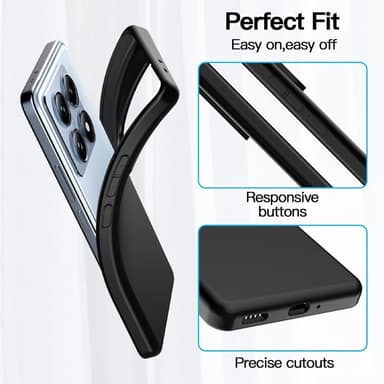 SKALO Xiaomi 14T Pro Mattsvart Ultratunn TPU-Skal