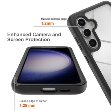 SKALO Samsung S24 FE Shockproof Clear Hybrid Skal - Svart