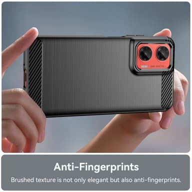 SKALO Motorola Moto G35 5G Armor Carbon Stöttåligt TPU-skal - Svart