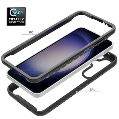 SKALO Samsung S24 FE Shockproof Clear Hybrid Skal - Svart