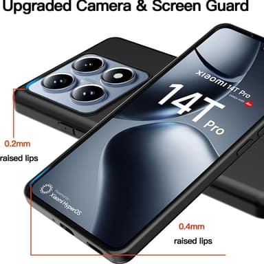 SKALO Xiaomi 14T Pro Mattsvart Ultratunn TPU-Skal