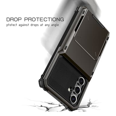 SKALO Samsung S24 FE Armor Skal Korthållare - Svart