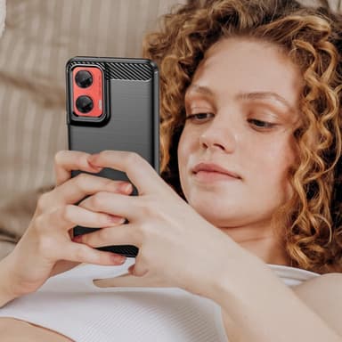 SKALO Motorola Moto G35 5G Armor Carbon Stöttåligt TPU-skal - Svart