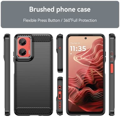 SKALO Motorola Moto G35 5G Armor Carbon Stöttåligt TPU-skal - Svart