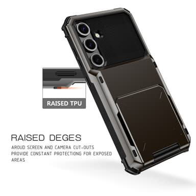 SKALO Samsung S24 FE Armor Skal Korthållare - Svart