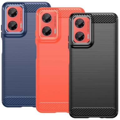 SKALO Motorola Moto G35 5G Armor Carbon Stöttåligt TPU-skal - Röd